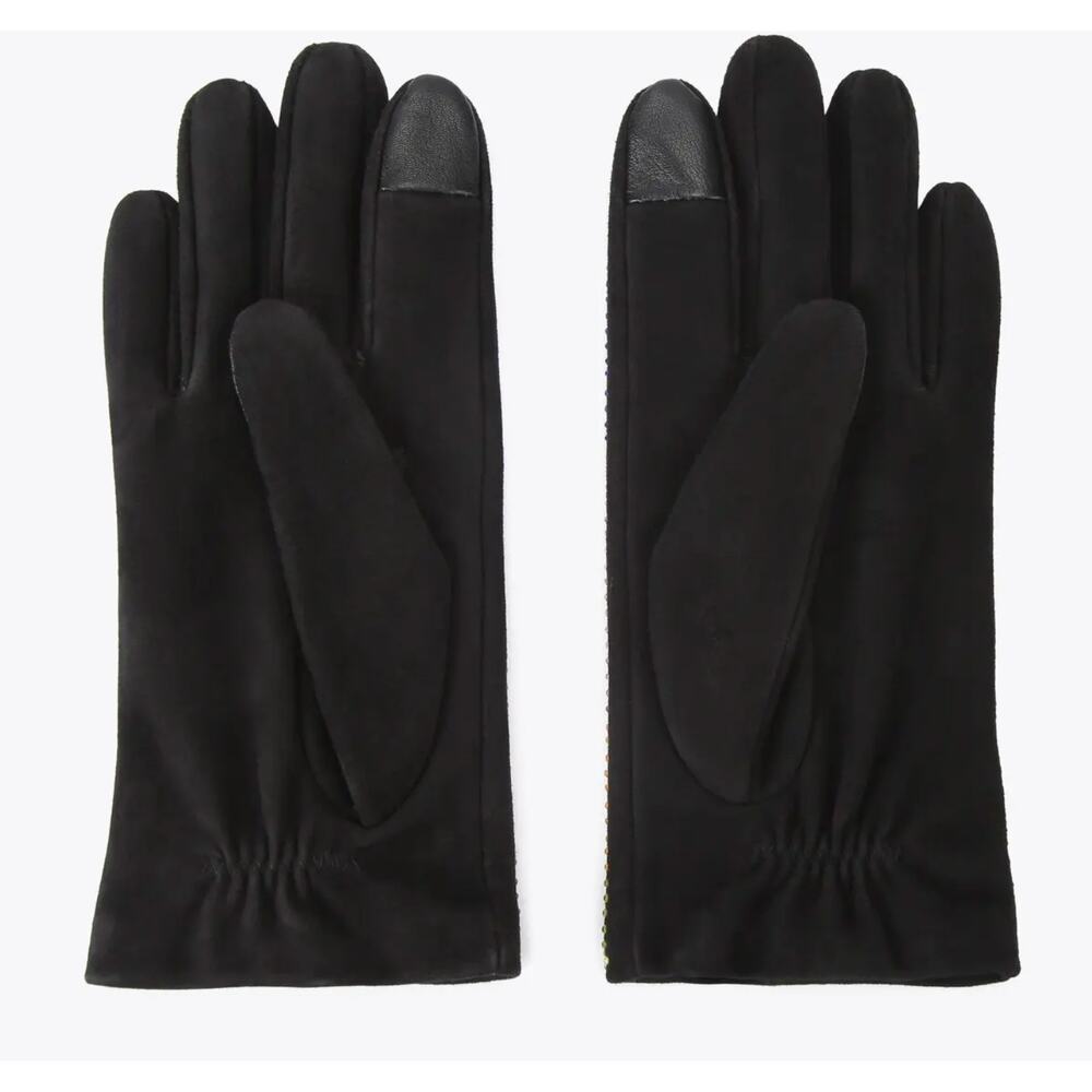 Kurt Geiger Rainbow/Black Kensington Crystal Leather Tech Glove - Picture 3 of 6